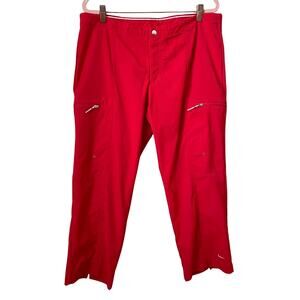 Vintage Nike Pants Womens Large Red Y2K Streetwear‎ Nylon Athletic Sporty Gym